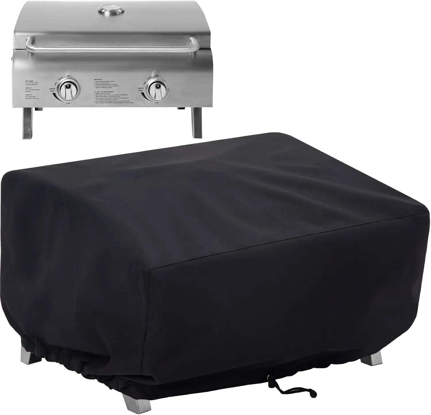 NOELIFE 24 Inch Tabletop Grill Cover for Cuisinart CGG-306/ CGG-059A/ CGG-059, Pit Boss 75275/ PB336GS/ PB100P1, Waterproof Outdoor BBQ Grilling Griddle Accessories, Black (Cover Only) by GreenHaven Gardens