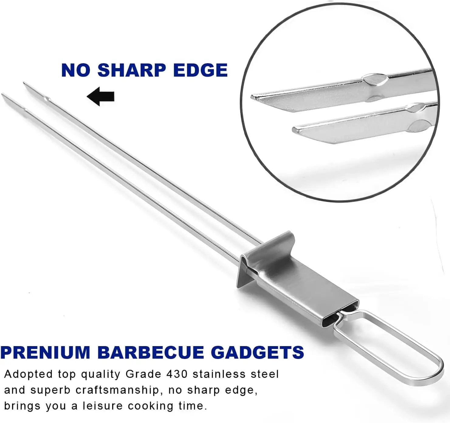 BBQ Skewers,Premium 304 Stainless Steel BBQ Skewers,13 Inch Heavy Duty Metal Kabob Sticks for Grilling, Reusable & Dishwasher Safe (Double fork8) by GreenHaven Gardens