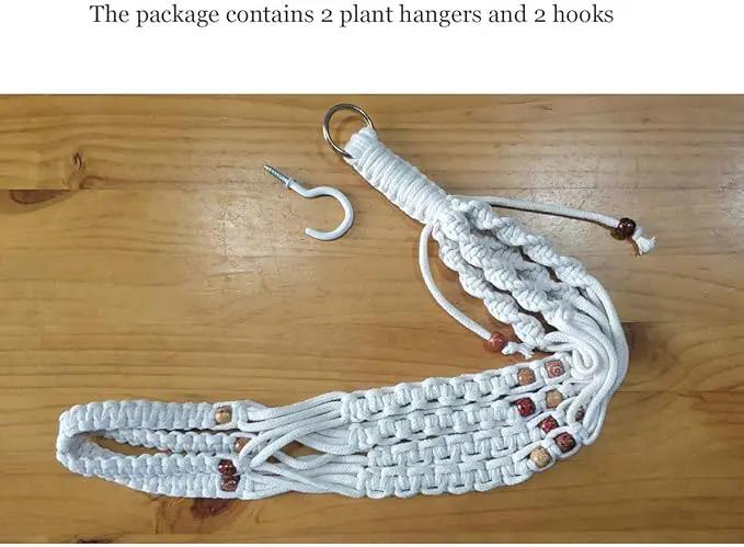 Belit 2 Pack Macrame Plant Hangers Indoor Hanging Planter Basket Decorative Flower Pot Holder Rope for Indoor Outdoor Home Decor by GreenHaven Gardens