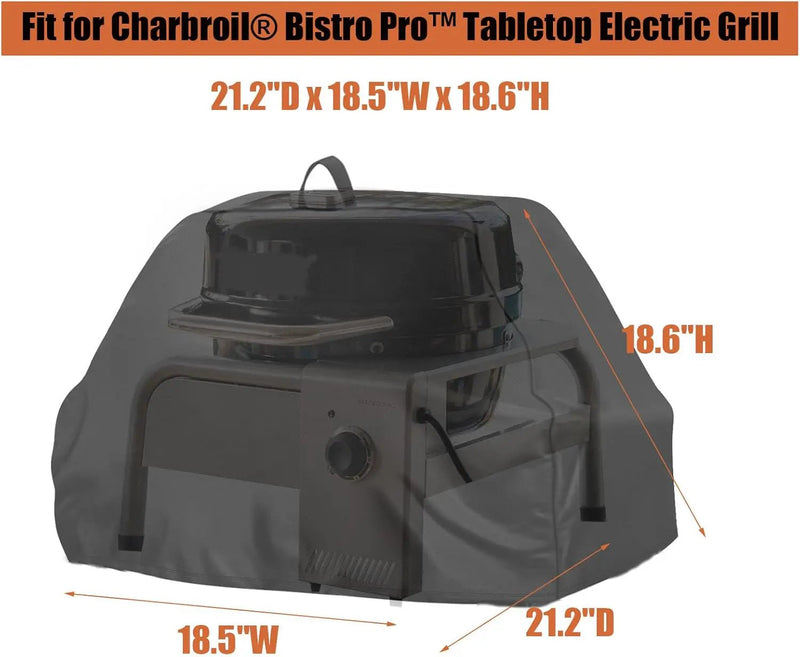 Grill Cover Fit for Charbroil Bistro Pro Tabletop Electric Grill, Dust-Proof Protable Covers for Outdoor Electric BBQ Grills - 21.2" D x 18.5" W x 18.6" H by GreenHaven Gardens