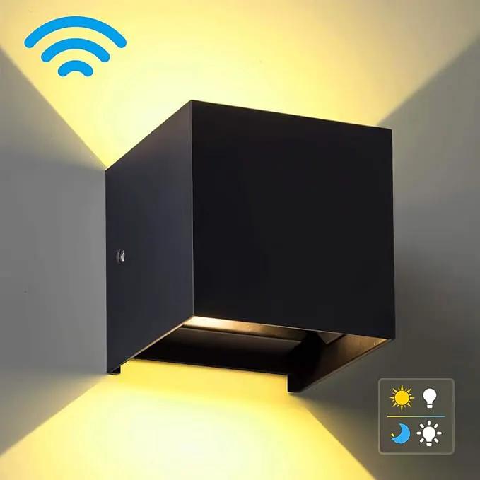 LANFU LED Aluminum Waterproof Wall Lamp, (Upgrade Dusk to Dawn Sensor) Waterproof Outdoor Light 20W 100-277V 2800K-3000K(Not dimmable) Outdoor Wall Light Warm Light 2LEDS (Black-20W-Larger) by GreenHaven Gardens