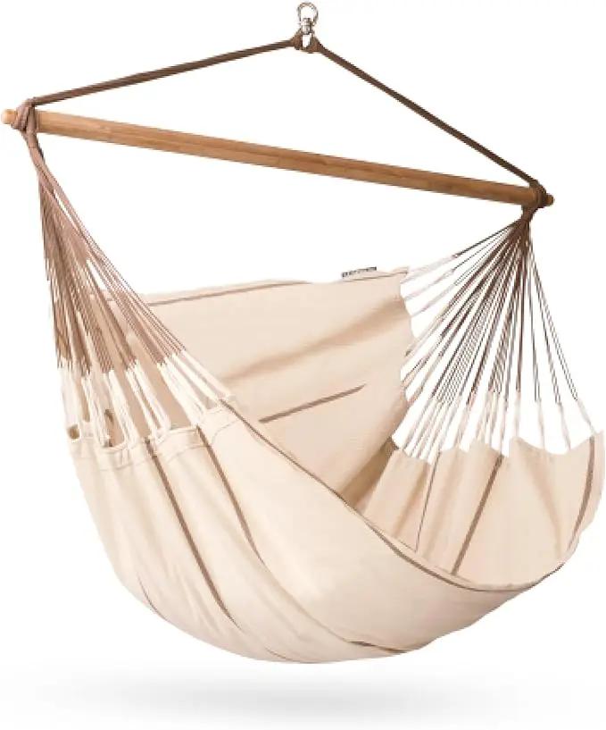 LA SIESTA® Habana Nougat - Organic Cotton Lounger Hammock Chair by GreenHaven Gardens