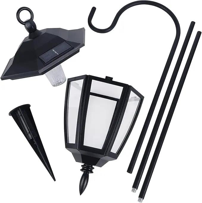 Dynaming 2 Pack Solar Hanging Lights Outdoor, Solar Powered Garden Decorative Lanterns with 2 x 38 Inch Shepherd Hooks, Waterproof Landscape Lighting for Lawn Patio Yard Pathway Driveway, Warm White by GreenHaven Gardens