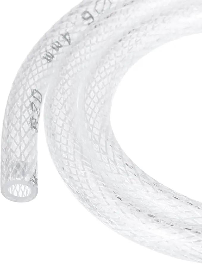 1/4" x 3/8" Braided Clear Plastic PVC Tubing 10ft High Pressure Flexible Reinforced Vinyl Tube, [for Garden Irrigation, Water Hose, Fish Tank, Water Transfer] - 6.4x9.5mm by GreenHaven Gardens