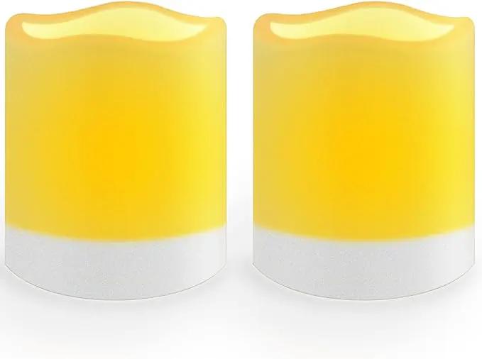 salipt Solar Powered Candles - 3.25" x 4" Waterproof LED Flameless Pillar Candle Set,Dusk to Dawn, Rechargeable Solar Battery Included,Waterproof for Patio Decor,Set of 2 by GreenHaven Gardens