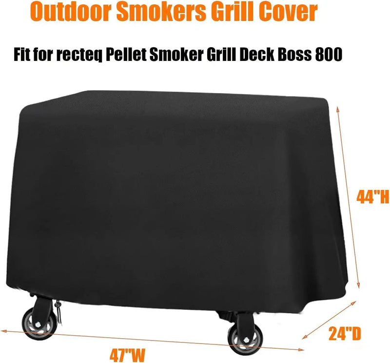 Grill Cover for Recteq Deck Boss 800, Waterproof Outdoor Covers for Electric Pellet Smoker Grill- 24" D x 47" W x 44" H by GreenHaven Gardens