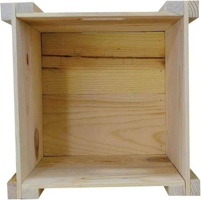 Natural Pine Wooden Plant Box 14 x 14 x 12 Inches Outside Dimensions by GreenHaven Gardens
