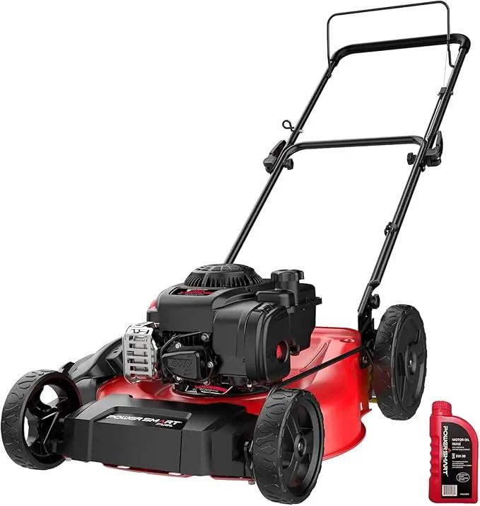 PowerSmart Gas Lawn Mower 21" with B&S 125cc Engine, 2-in-1 Mulching and Side Discharge, Easy Assembly & Lightweight, Cordless Push Lawn Mowers for Garden Yard by GreenHaven Gardens