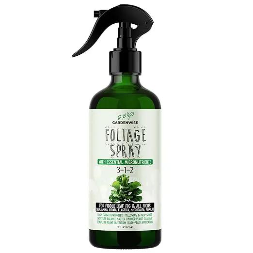 3-1-2 Fiddle Leaf Fig Foliar Spray - Plant Shine & Fertilizer - Premium Spray for Indoor Plants with Essential Nutrients - Fiddle Leaf Fig Plant Food & Fertilizer - Ready-to-Use (8 OZ) by GreenHaven Gardens
