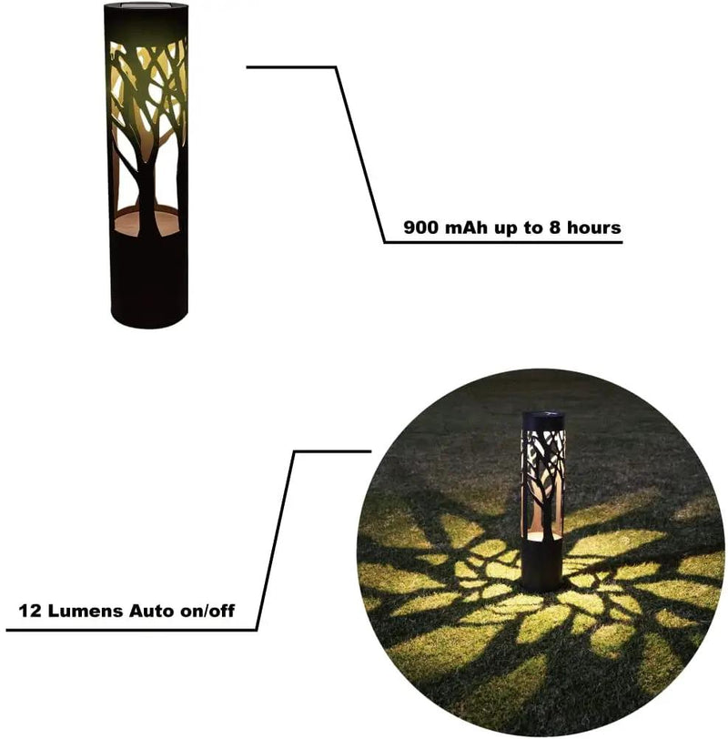 SmartYard 10-Lumen Solar Bollard Light with Tree Design LED 2-Pack by Outdoor Solar Outlet