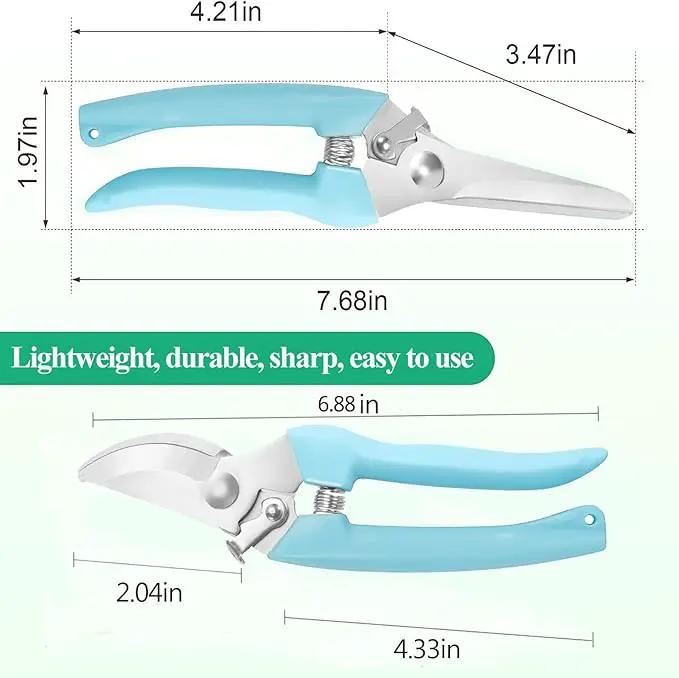 Premium Garden Shears, Pruning Scissors Gardening Tools, Pruners For Flower, Bushes, Rose And Fruit Tree, Use For Florist, Yard And Orchard the Plant Clippers, Sharp White Steel Anvil Snips by GreenHaven Gardens