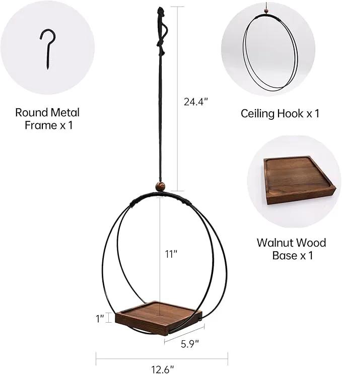 Hanging Planters for Indoor Plants - Plant Hanger Outdoor Pack of 2, Metal Plant Hanger Mid Century, Hanging Wall Ceiling Window, Gift for Mom, Plant Lovers, Housewarming by GreenHaven Gardens