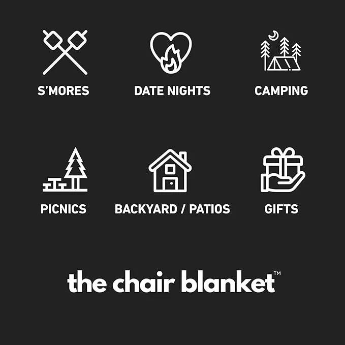 CITYBONFIRES The Chair Blanket™ Reversible Waterproof with Sherpa Lining – Portable Outdoor Cover for Camping, Sports & Patio – Folds into Carry Pouch with Strap - Navy by GreenHaven Gardens
