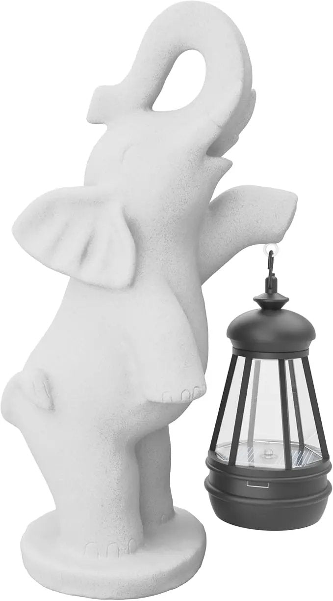 Solar Garden Statue 10 Inch Elephant Decor for Outside Yard Decoration Outdoor Unique Housewarming Gardening Birthday Gifts for Women Grandma by GreenHaven Gardens