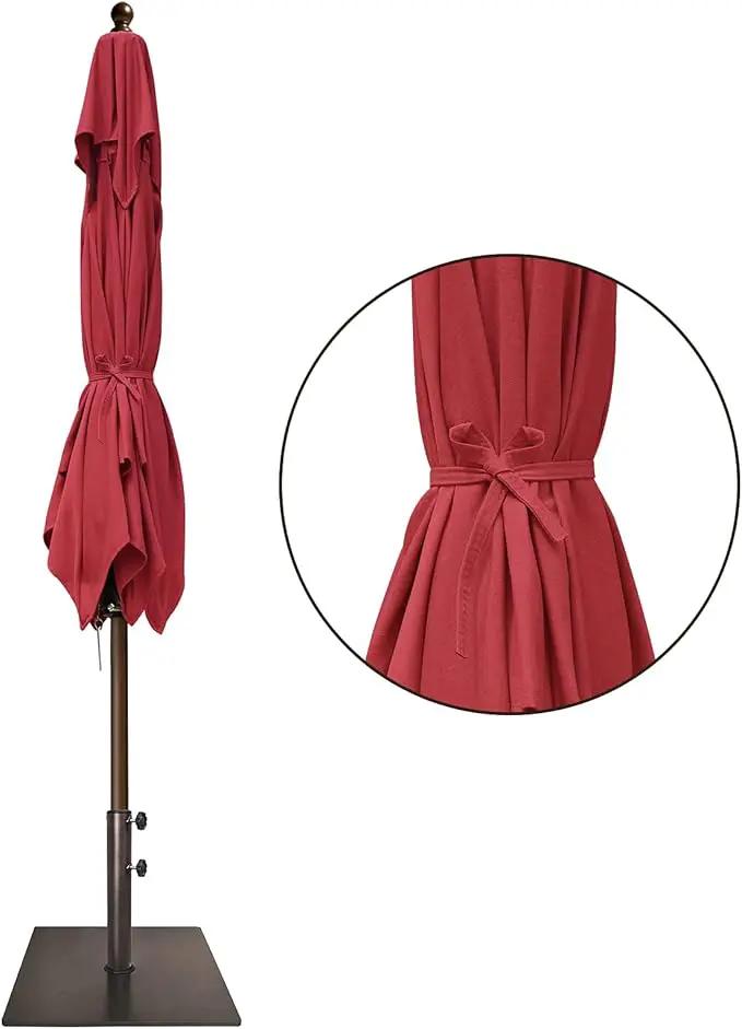 EliteShade USA 10-Year-Non-Fading 6x6Ft Square Market Umbrella Patio Outdoor Table Umbrella with Ventilation, Burgundy by GreenHaven Gardens