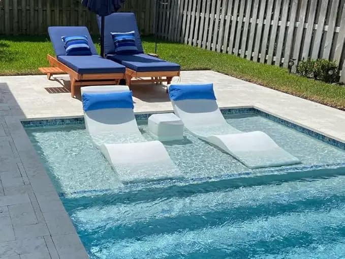Classic White - Small Side Table – Designed for Shallow Shelves Up to 10” – Aqua Outdoors – Compatible with All Pool Types - Inside Pool, Sun Shelf & Patio Surfaces by GreenHaven Gardens
