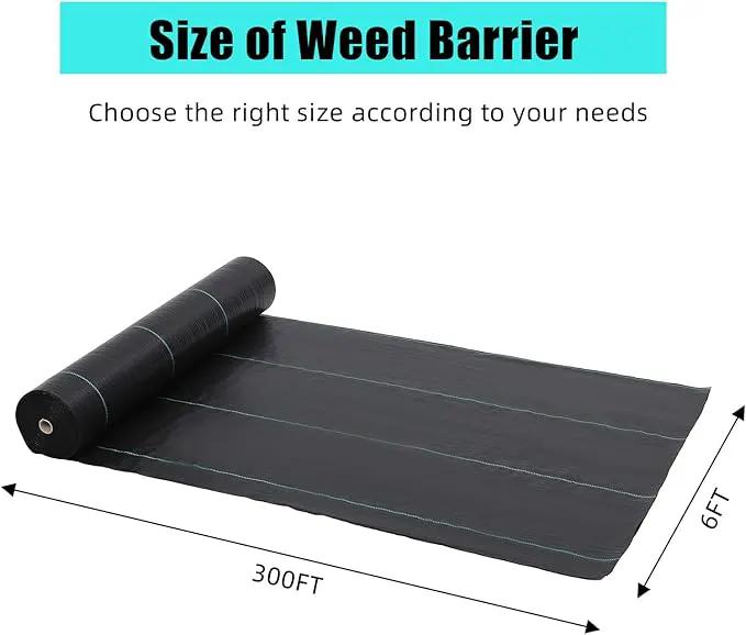 6 Ft x 300 Ft Heavy Duty Weed Barrier Landscape Fabric, 3.2Oz Professional Grade Weed Barrier Fabric for Gardening, Erosion Control & Construction, Durable Polypropylene Ground Cover by GreenHaven Gardens