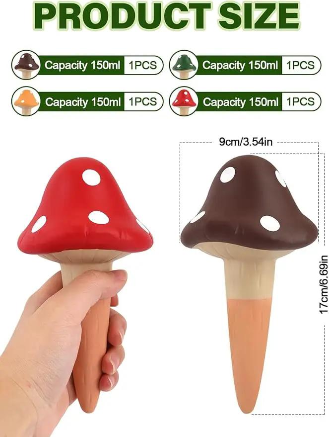 Kalolary 4Pcs Plant Watering Globes, Self Watering Spikes Terracotta Drip Water Stakes Irrigation Watering Bulbs for Pot, Indoor, Outdoor, Vacation (Mushroom) by GreenHaven Gardens