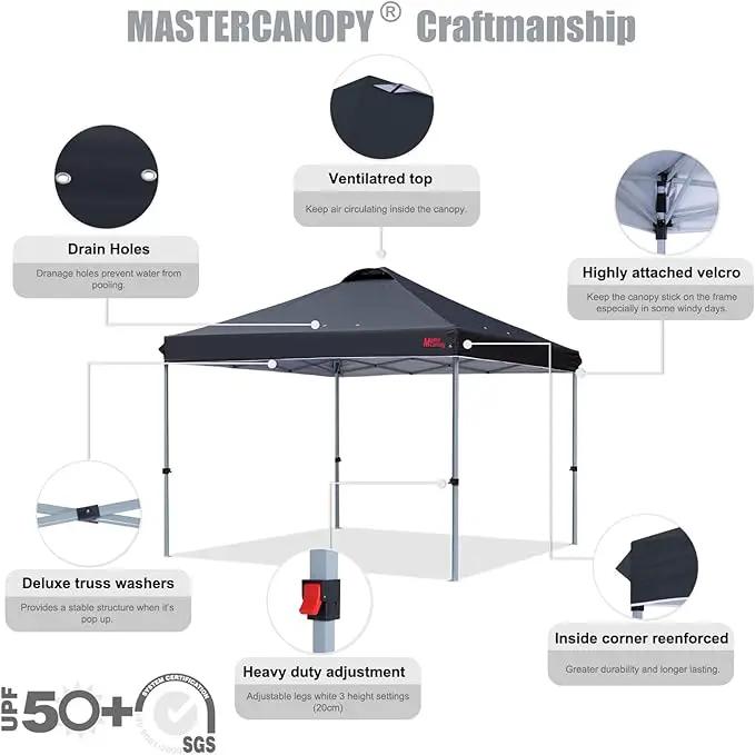 MASTERCANOPY Durable Pop-up Canopy Tent with Roller Bag (Black) by GreenHaven Gardens