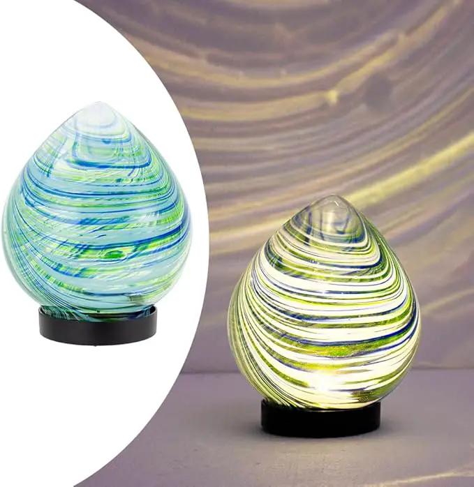 Table Solar Lanterns Outdoor Waterproof LED 6.7" Glass Desktop Decorative Lanterns Solar Globe Lights for Patio Balcony Pathway Porch Gardening Gifts for Women(Green) by GreenHaven Gardens