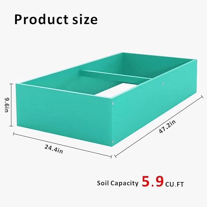 HDPE Raised Garden Bed 47.24 * 24.4 * 9.65 in,Vegetable Planter Bed Outdoor,Elevated Horticulture Planter Bed,Waterproof,Rot-Resistant and Non-Cracking Above Ground Garden Bed(Aruba Blue) by GreenHaven Gardens