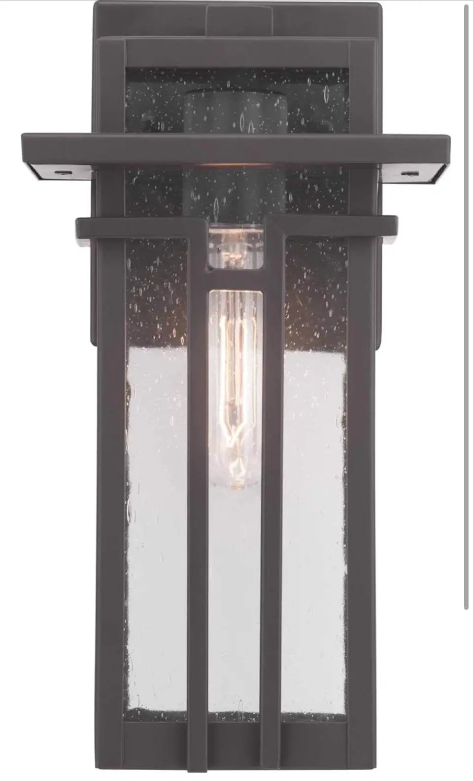Open Box Progress Lighting Boxwood Collection 1-Light Clear Seeded Glass Craftsman Outdoor Small Wall Lantern Light Antique Bronze, 11.75x6.25x6.25 by Selzalot