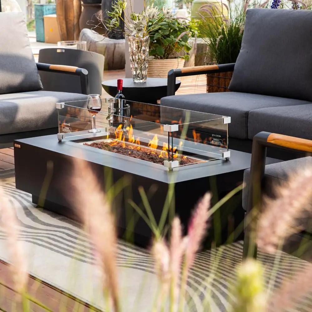 Westwood 50” Propane Fire Pit Smokeless Firepit Converts to Outdoor Gas Fire Pit for Outside Patio Firepit Table Includes Windscreen Rain & Tank Cover Lava Rocks Lid CSA Certified by GreenHaven Gardens
