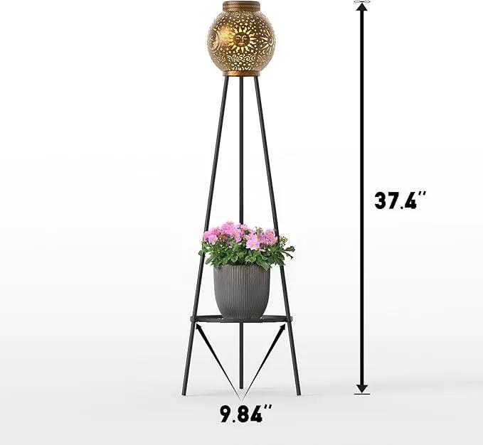 2 Pack Solar Lights with Plant Stands Waterproof Solar Lanterns Outdoor Solar Lamps for Patio, Yard, Pathway, and Porch Decoration Garden Decor by GreenHaven Gardens
