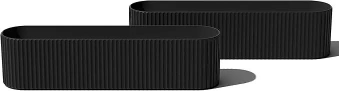 Veradek Demi Series Window Box Planter - Long Planter Box for Windowsill/Balcony | Durable Plastic-Stone Composite Material | Modern Décor for Flowers/Herbs by GreenHaven Gardens