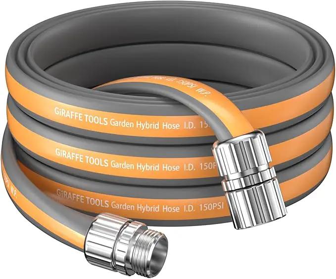 Giraffe Tools Garden Hose 25FT, 5/8" Flexible Lay Flat Water Hose, Custom Length, Leakproof Gardening Hose with Male to Female Fitting, Lightweight Hybrid Hose Pipe for Garden & Yard by GreenHaven Gardens
