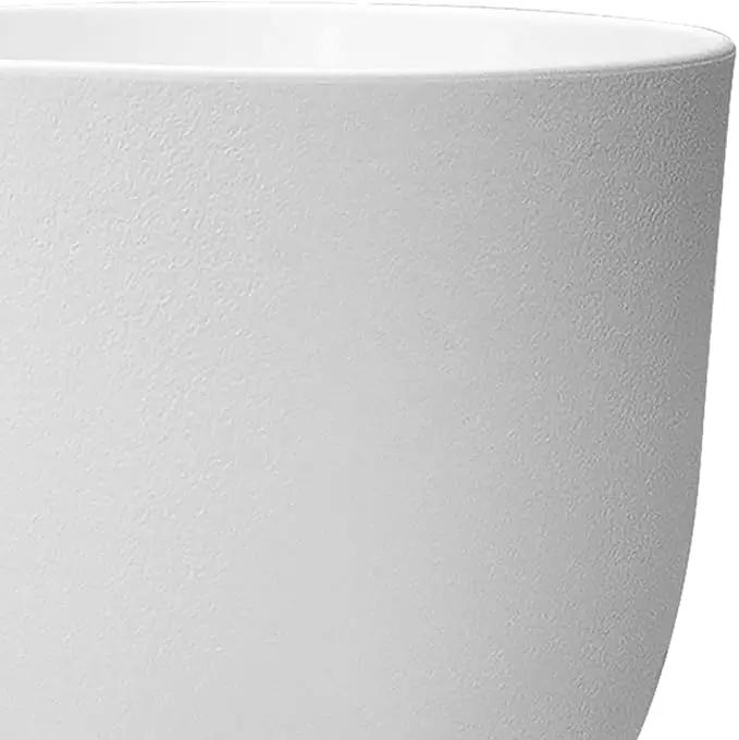 9/8/7.5 inch Flower Pots, Set of 3 Modern Decorative Plastic Planters with Drainage Holes and Saucers, Plant Pots for Indoor Outdoor Plants, White by GreenHaven Gardens