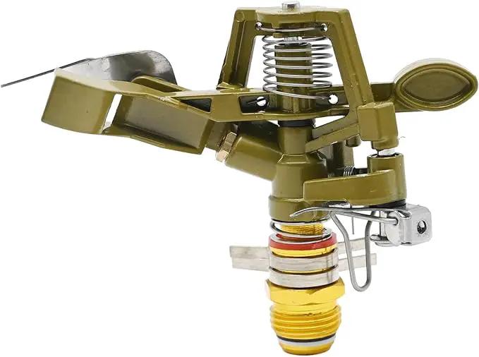 1/2 Inch Brass Impact Sprinkler with Nozzles Adjustable 0-360 Degree Coverage Pattern Heavy Duty Lawn Sprinkler Head for Yard Lawn Grass Patio Garden Irrigation (1Pcs) by GreenHaven Gardens