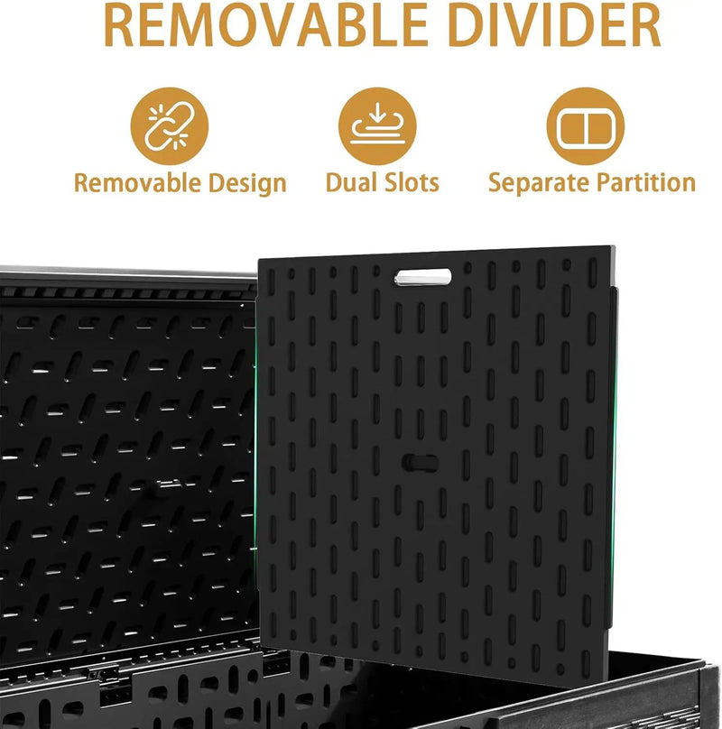KUIKUI 288 Gallon Waterproof Deck Box, Outdoor Storage Box Waterproof Lockable with Divider and Lifter Prevent Water Seeping into from Floor for Patio Cushions by GreenHaven Gardens