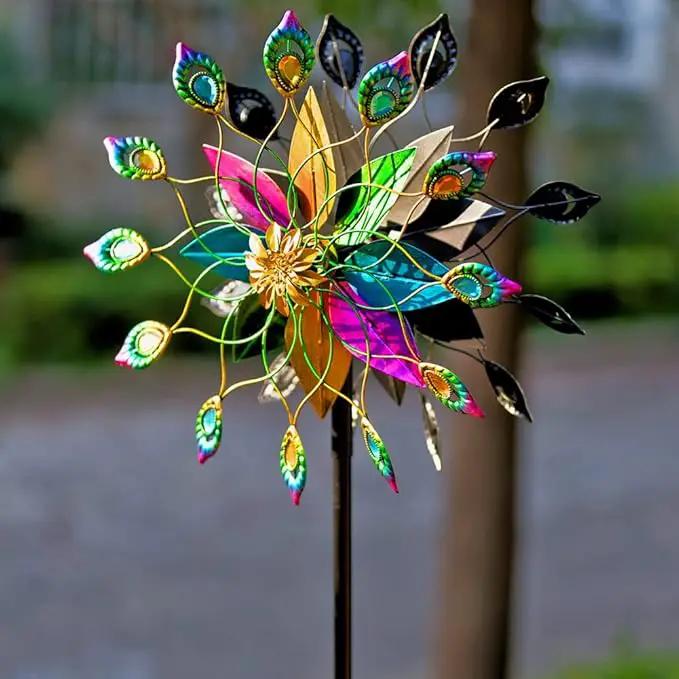 DREAMYSOUL Outdoor 360 Degree Wind Spinner, Metal Wind Spinners for Yard and Garden Large Wind Sculpture Garden Decor (66 * 16 Inches) by GreenHaven Gardens