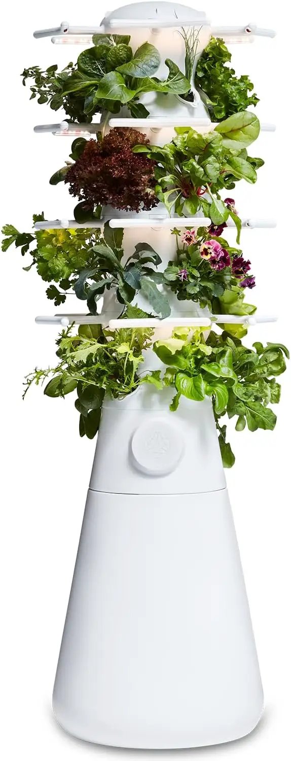 New! Lettuce Grow Farmstand Nook | 20 Plant Hydroponic System | Self-Watering Indoor Vertical Garden Planter Tower w/Pump, BPA-Free Food Grade | 4ft 7in | Made in USA… by GreenHaven Gardens