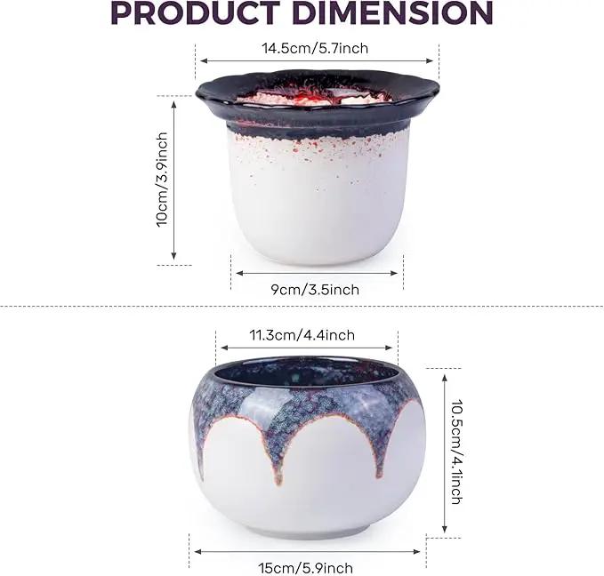 African Violet Pots, 6 inch Ceramic Easy Self Watering Plant Pot for Busy Plant Lovers, Automatically Absorb Appropriate Amount of Water, Flower Pot Indoor-Plants Not Included(Red) by GreenHaven Gardens