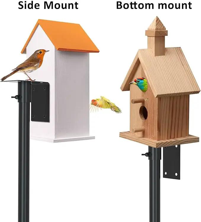 ERYTLLY Bird House Pole Mount Kit 80 Inch - Adjustable Hummingbird Bird Feeder Post Support Rod Universal Stand Set with 5 Prongs for Outdoor, Yard, Garden Decor, Black by GreenHaven Gardens