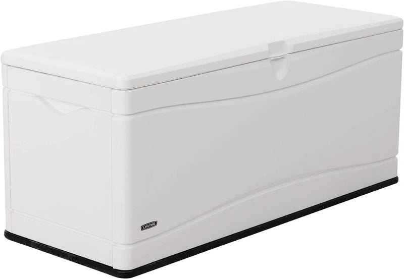 LIFETIME Outdoor Storage Deck Box, 130 Gallon, Arctic White, Lockable, UV-Protected, for Decks and Marine Docks by GreenHaven Gardens