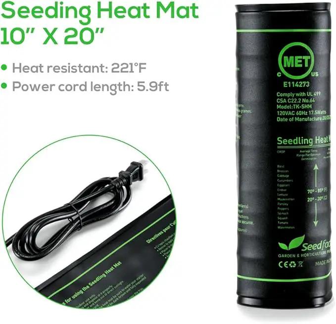 MET Certified 8 Pack Seedling Heat Mat, Seedfactor Waterproof Durable Germination Station Heat Mat, Warm Hydroponic Heating Pad for Indoor Home Gardening Seed Starter by GreenHaven Gardens
