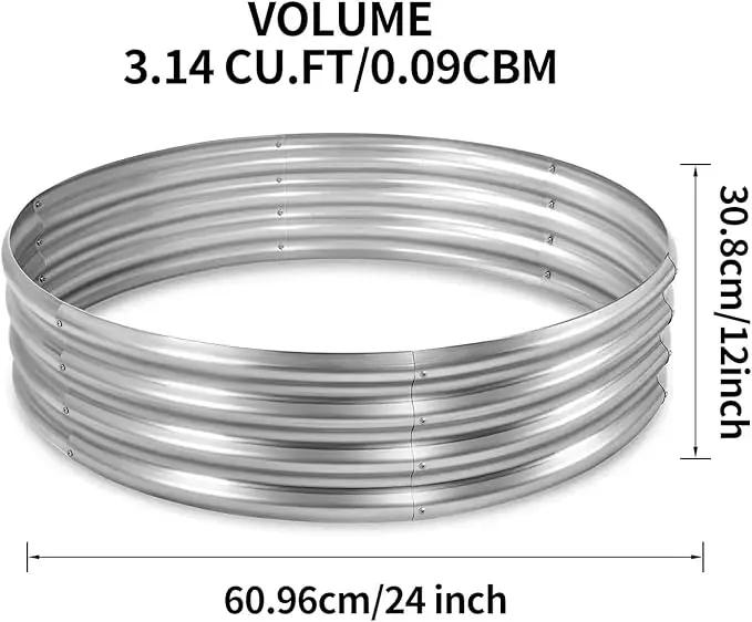 Land Guard Galvanized Raised Garden Bed Kit, Galvanized Planter Raised Garden Boxes Outdoor, Round Large Metal Raised Garden Beds for Vegetables …… by GreenHaven Gardens