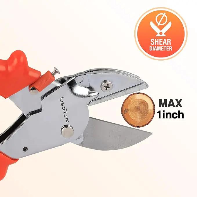 8" Professional Heavy Duty Anvil Pruning Shears with SK-5 Blades, Garden Shears for Dry Stems and Small Branches, Gardening Scissors, Clippers for Wood, Plastic, Rubber, Leather | LFXP1108 by GreenHaven Gardens