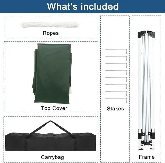 Outvita 6.5x6.5ft Pop Up Canopy Tent, Outdoor Instant Shelter Folding Canopy with Carry Bag for Commercial Events, Party, Backyard BBQ, Camping Green by GreenHaven Gardens
