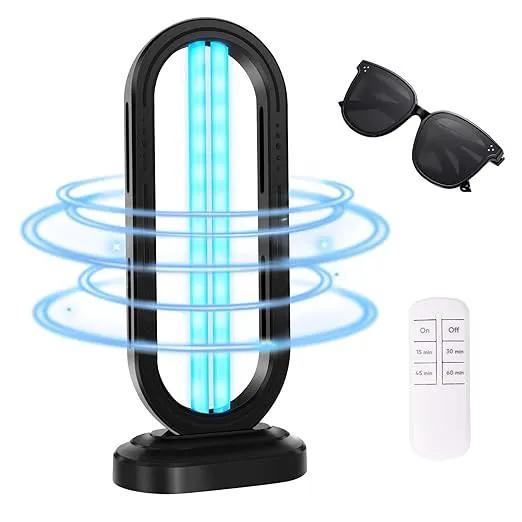 UV Light Sanitizer,UVC Home Disinfection Device 4-Speed Timing and Remote Control,Ultraviolet Light Sanitizer for Bed Bugs and Dust Mites,UV Lamp for Whole Room by GreenHaven Gardens