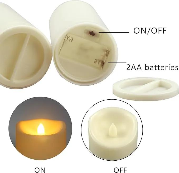 CANDLE CHOICE Waterproof Outdoor Battery Operated Flameless Candles with Auto Timer Flickering Plastic Resin Electric LED Pillar Lights for Lantern Patio Garden Wedding Party Decorations Pack of 4 by GreenHaven Gardens