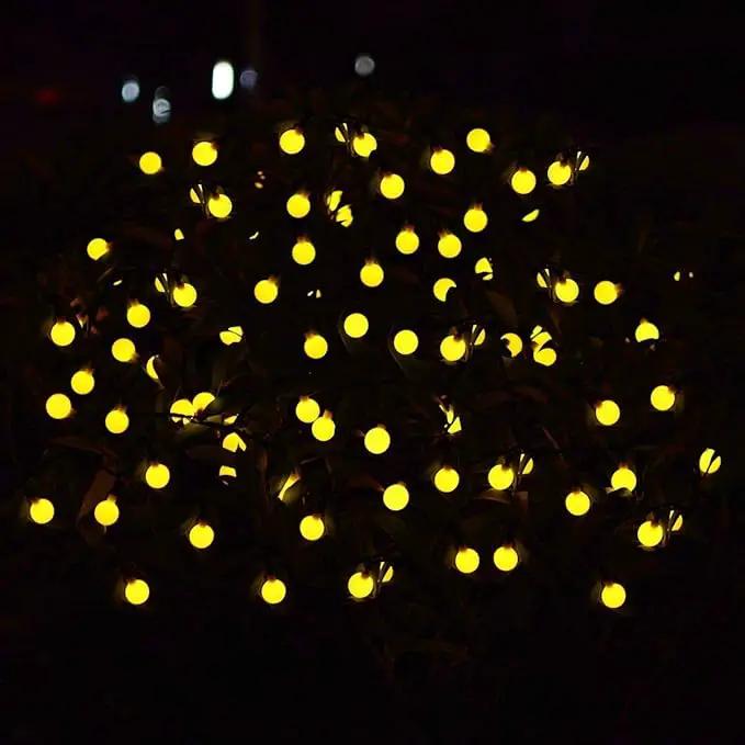 Globe Ball Fairy Lights, 50 LEDs 23ft/7M Solar Led Globe String Lights Waterproof with Two Lighting Modes for Garden Outdoor Party Christmas Decoration (Warm White) by GreenHaven Gardens