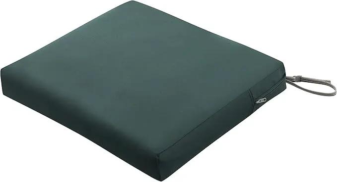 Classic Accessories Ravenna Water-Resistant 21 x 19 x 3 Inch Patio Seat Cushion, Mallard Green, Chair Seat Cushion by GreenHaven Gardens