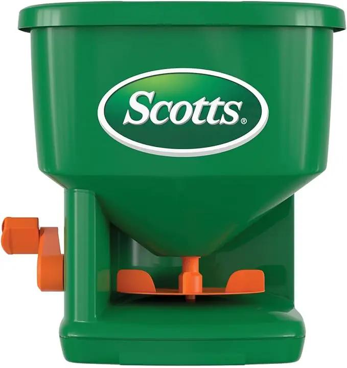 Scotts Whirl Hand-Powered Spreader for Grass Seed, Fertilizer, Salt, Ice Melt, Handheld Spreader Holds up to 1,500 sq. ft. Product by GreenHaven Gardens