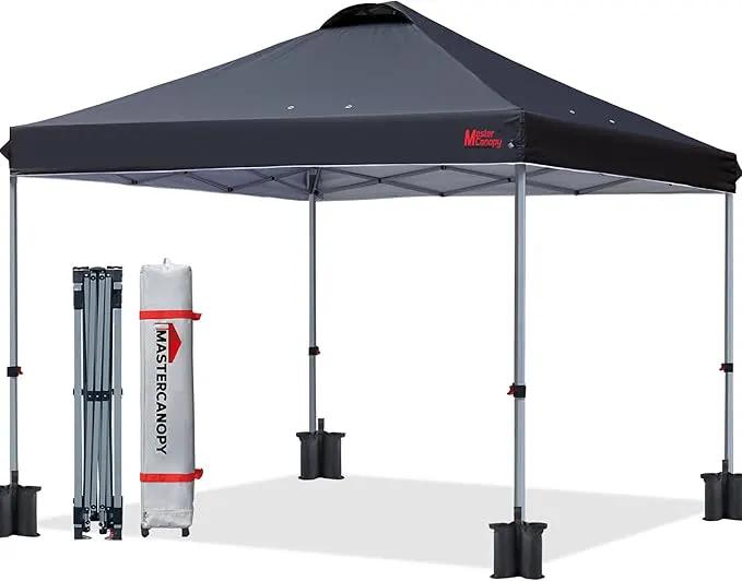 MASTERCANOPY Durable Pop-up Canopy Tent with Roller Bag (Black) by GreenHaven Gardens