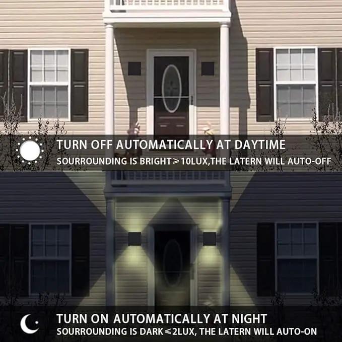 LANFU LED Aluminum Waterproof Wall Lamp, (Upgrade Dusk to Dawn Sensor) Waterproof Outdoor Light 20W 100-277V 2800K-3000K(Not dimmable) Outdoor Wall Light Warm Light 2LEDS (Black-20W-Larger) by GreenHaven Gardens