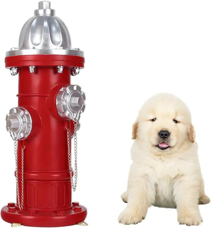 Dog Fire Hydrant Pee Post, Puppy Pee Post Training Statue, Indoor Outdoor Fire Hydrant Decor Figurines for Yard Art Garden Lawn, Gift for Fireman (14.5 inch) by GreenHaven Gardens